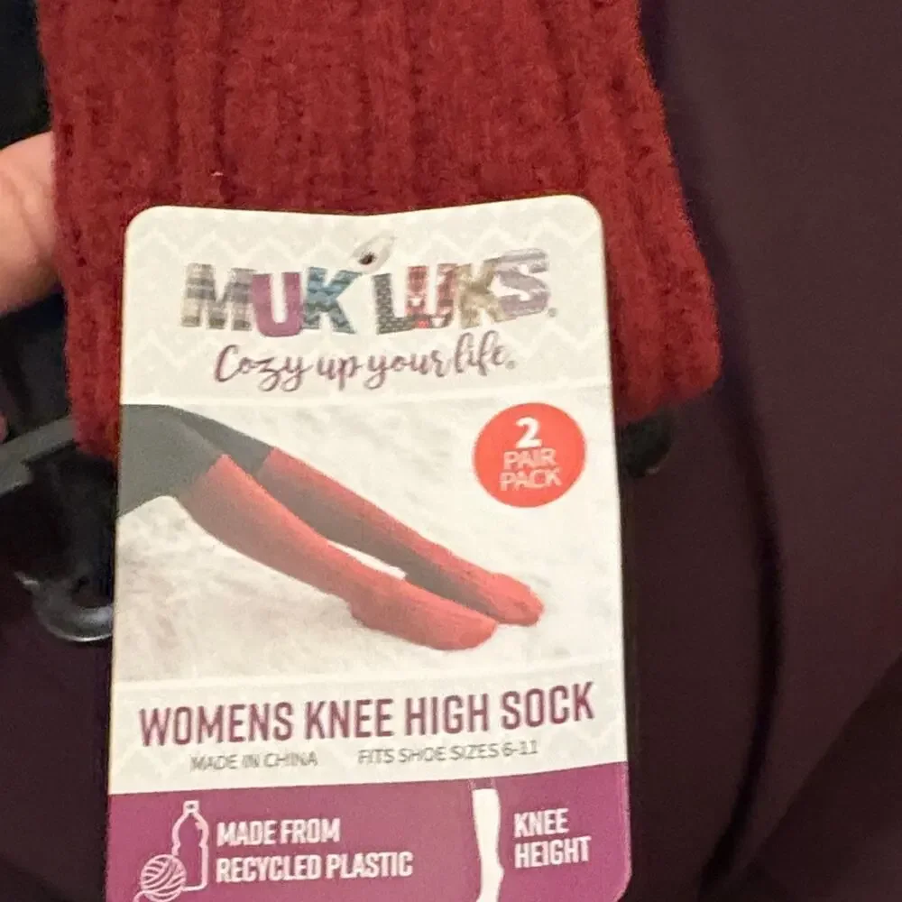Muk Luks Women's Knee High Sock - Deep Red